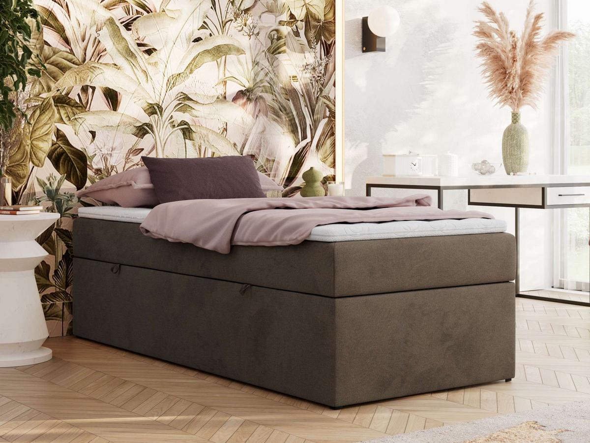 BOXBETT ZERO 90/200 - Braun Velvet - H3 - Topper Visco - Braun, Textil (90/200cm) - MKS