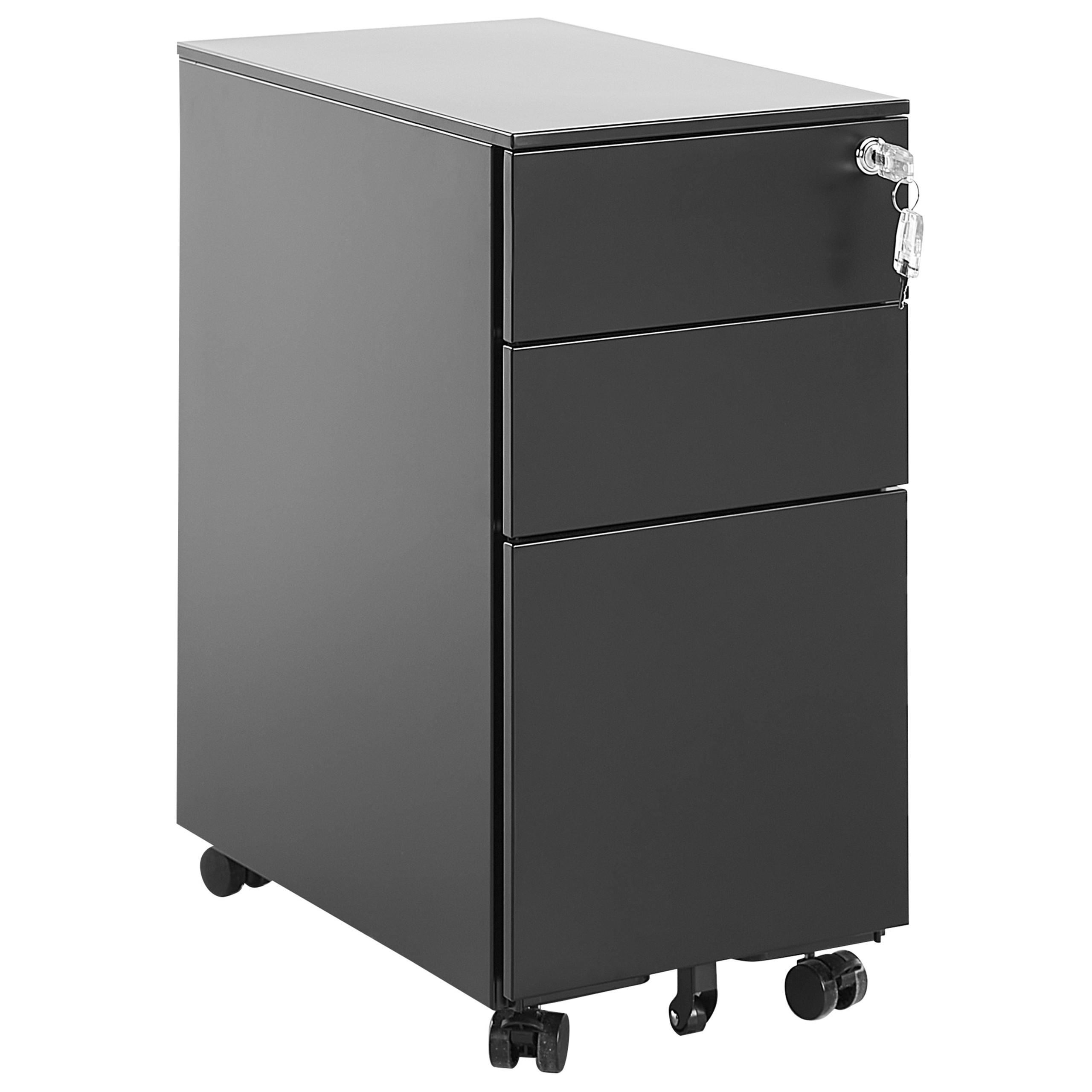 AKTENSCHRANK schwarz Bolsena - Schwarz, Metall (30/60/50cm) - Beliani