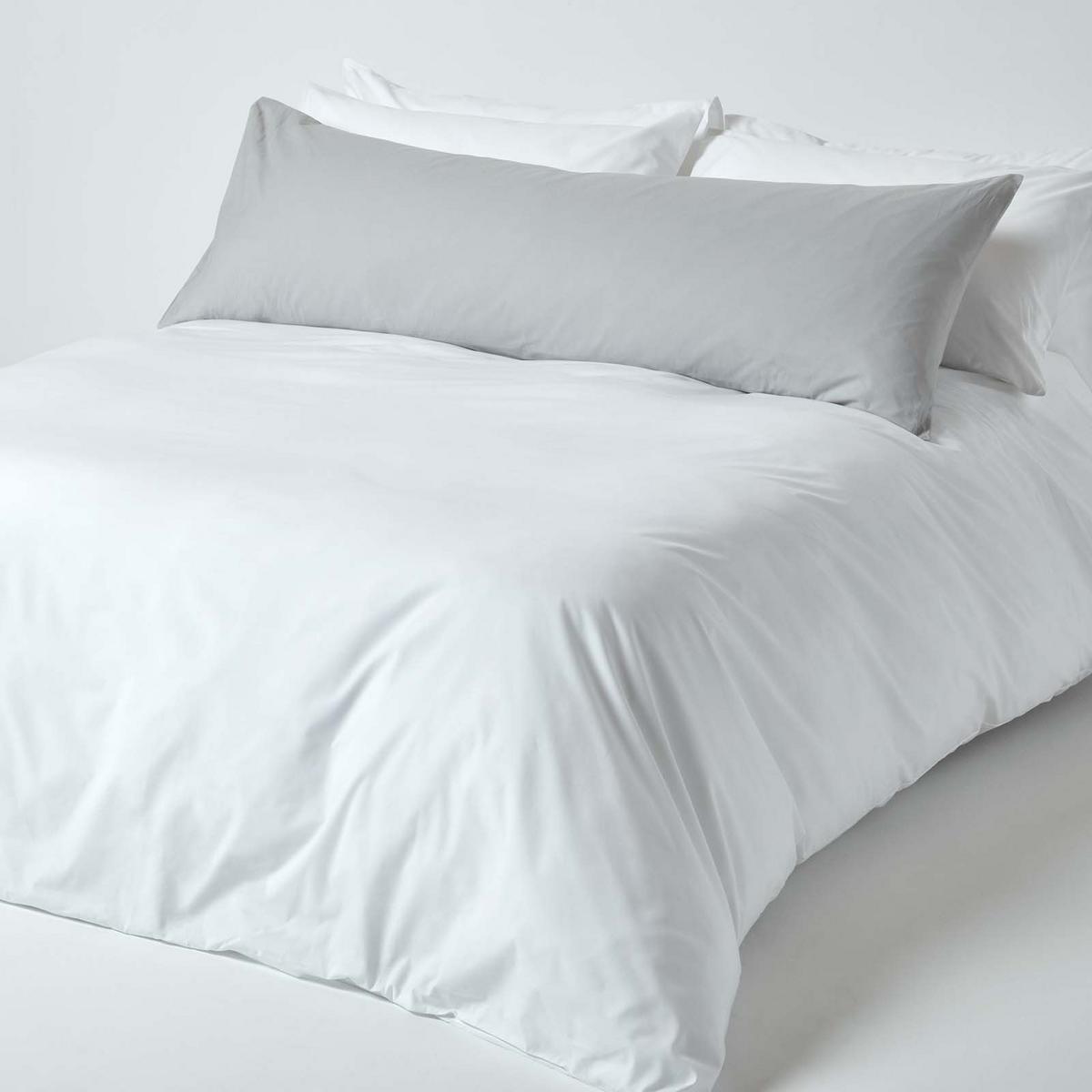 SEITENSCHLÄFERKISSENBEZUG Perkal, Fadendichte 200, 48/136 cm - Grau, Textil (50/140cm) - Homescapes