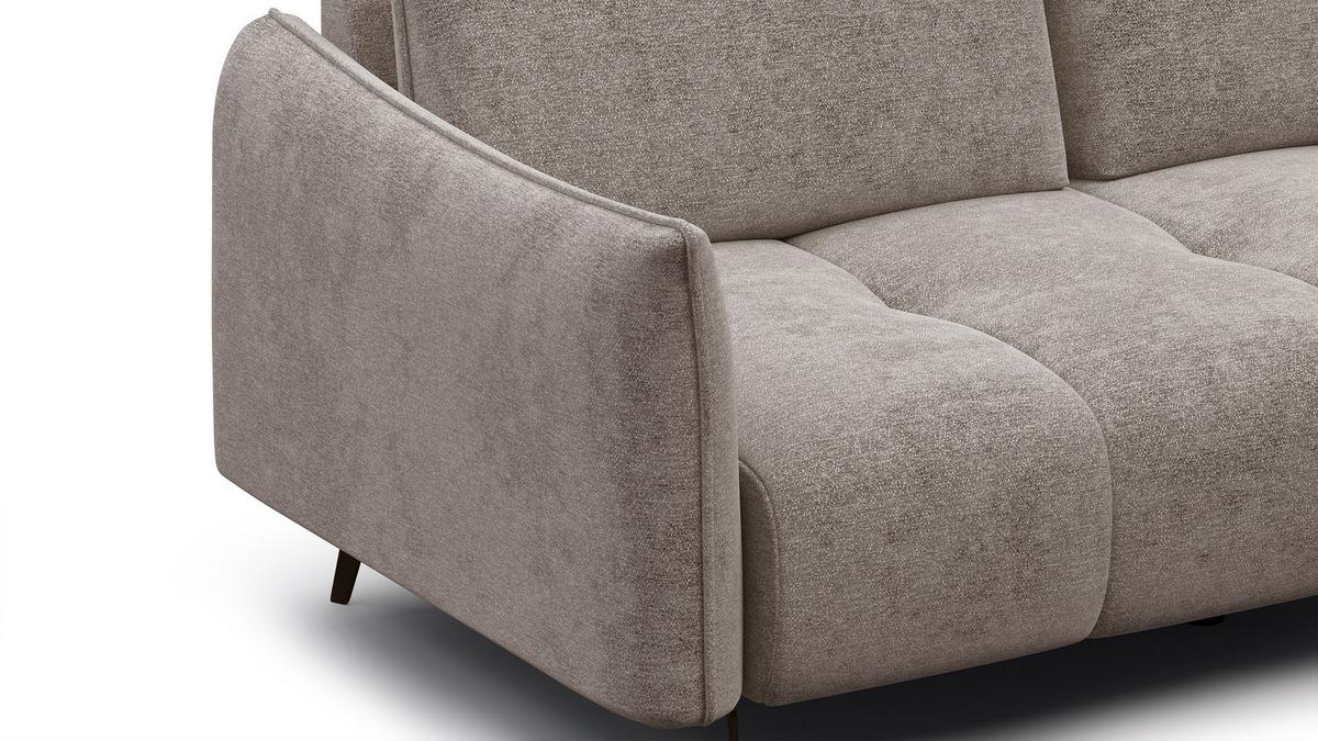SOFA AERA 2,5-Sitzer, dunkelbeige - Beige/Schwarz, Holz/Textil (187/89/96cm) - Wozimo