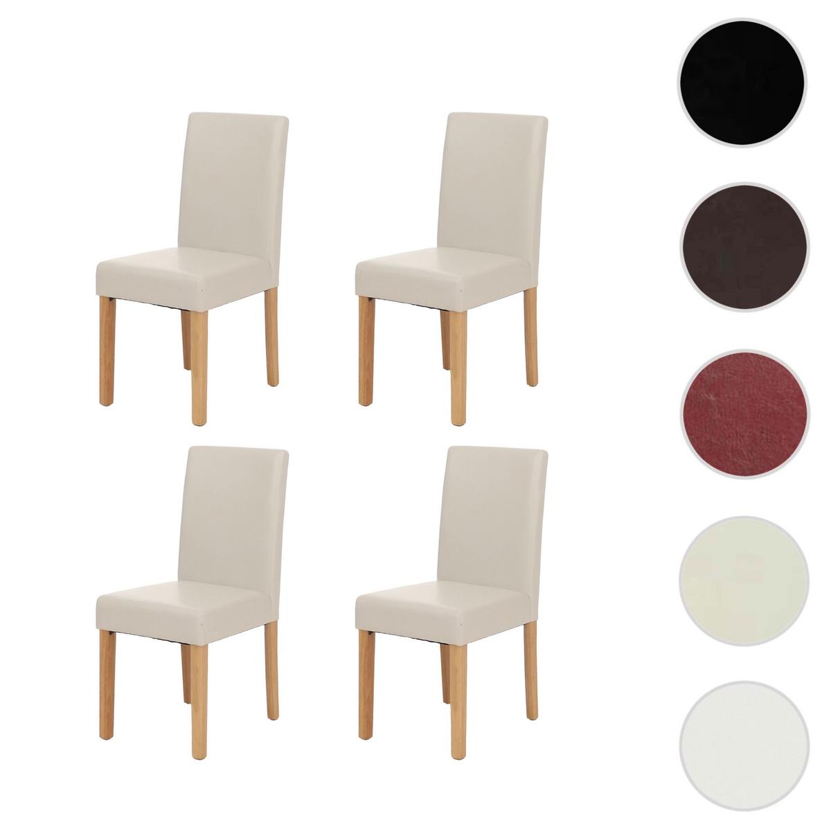 ESSZIMMERSTUHL Weiß, Braun 4er-Set - Weiß/Braun, Textil (43/90/56cm) - MCW