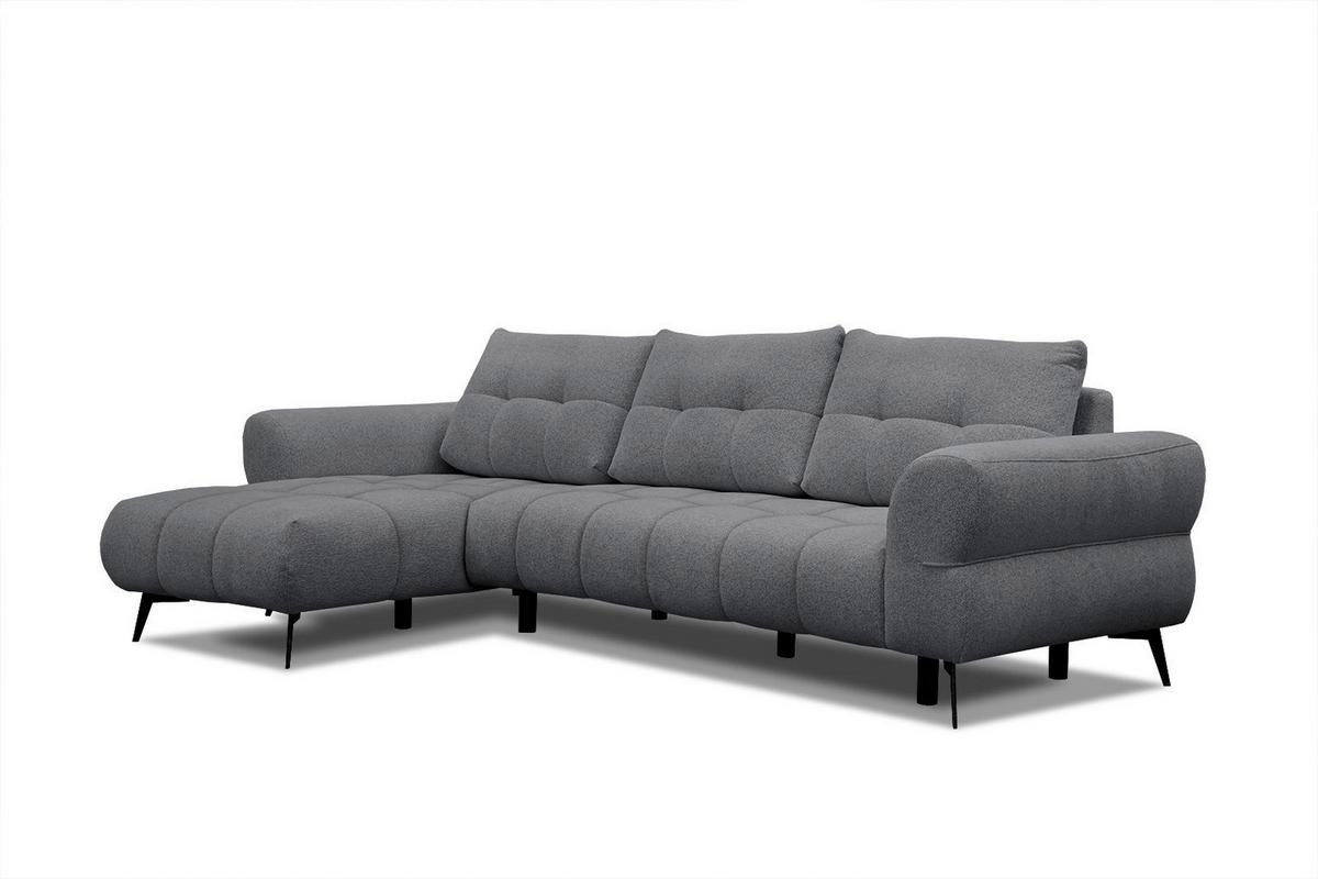 ECKSOFA SALVINI 4-Sitzer, graphitfarben - Graphitfarben/Schwarz, Holzwerkstoff/Textil (158/292cm) - Wozimo