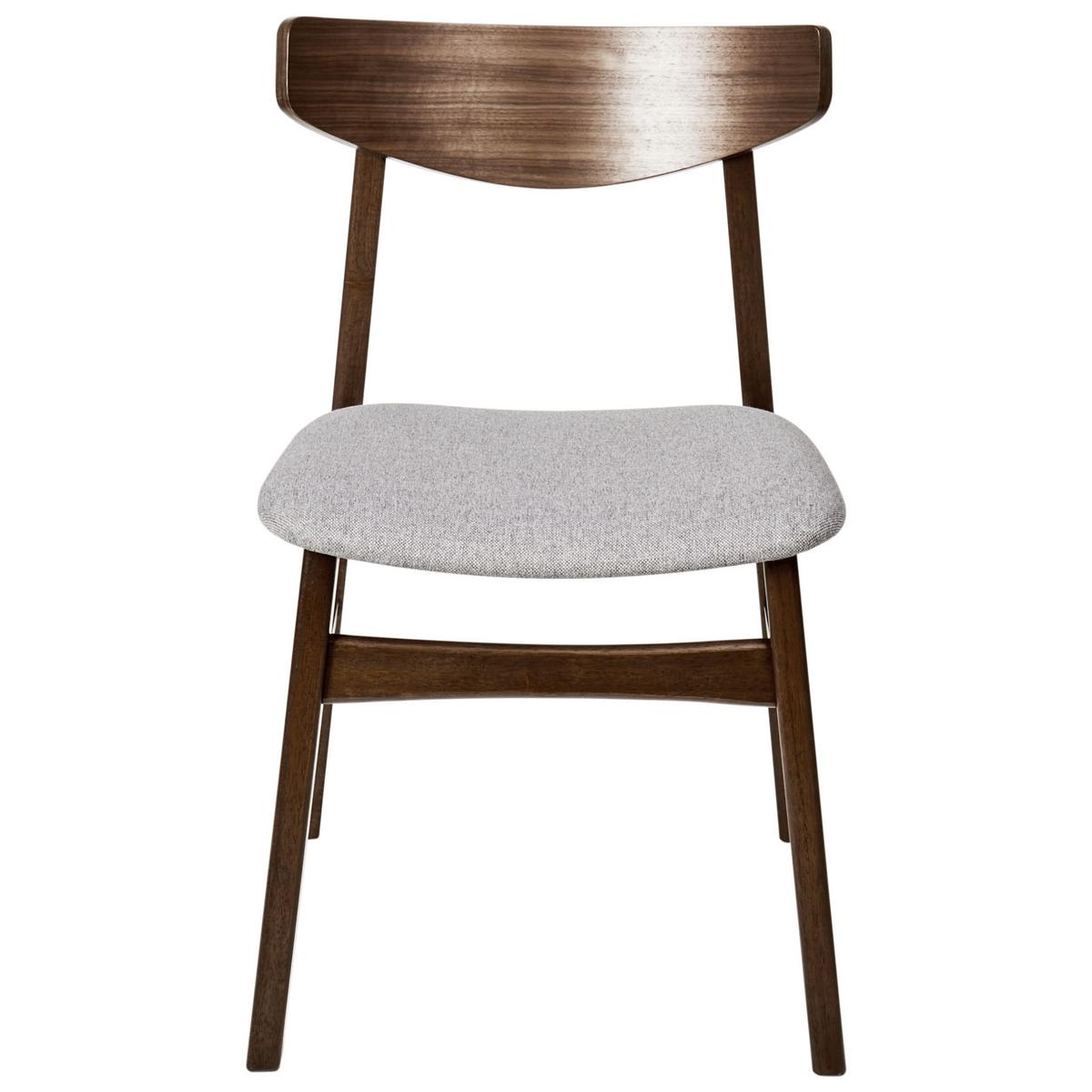 ESSZIMMERSTUHL 2er-Set Holz Braun/Grau Smiley - Hellgrau, Holz (48/75/52cm) - Beliani
