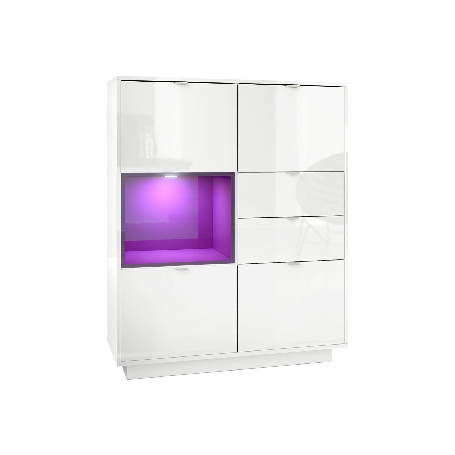 HIGHBOARD Metro Einsatz in Brombeer Hochglanz - Brombeere, Holzwerkstoff (103/123/37.5cm) - Vladon