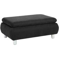 HOCKER Kaye Bezug Veloursstoff Metallfuß verchromt / schwarz - Schwarz, Kunststoff (90/43/60cm) - 58aufmkessel