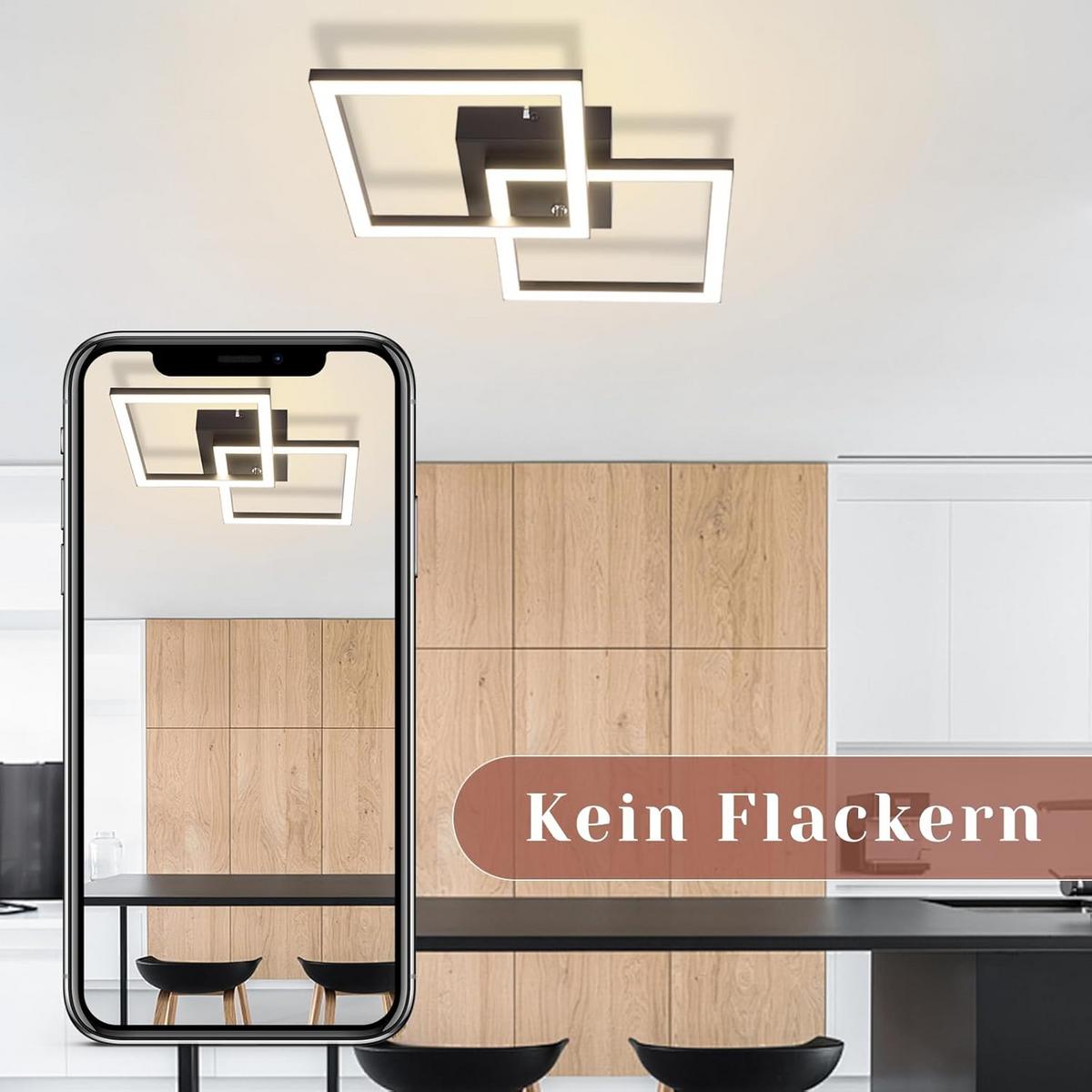 LED-DECKENLEUCHTE Strahlfrost 6/47/29.5 cm - Schwarz, Metall (29.5/6/47cm) - ZMH