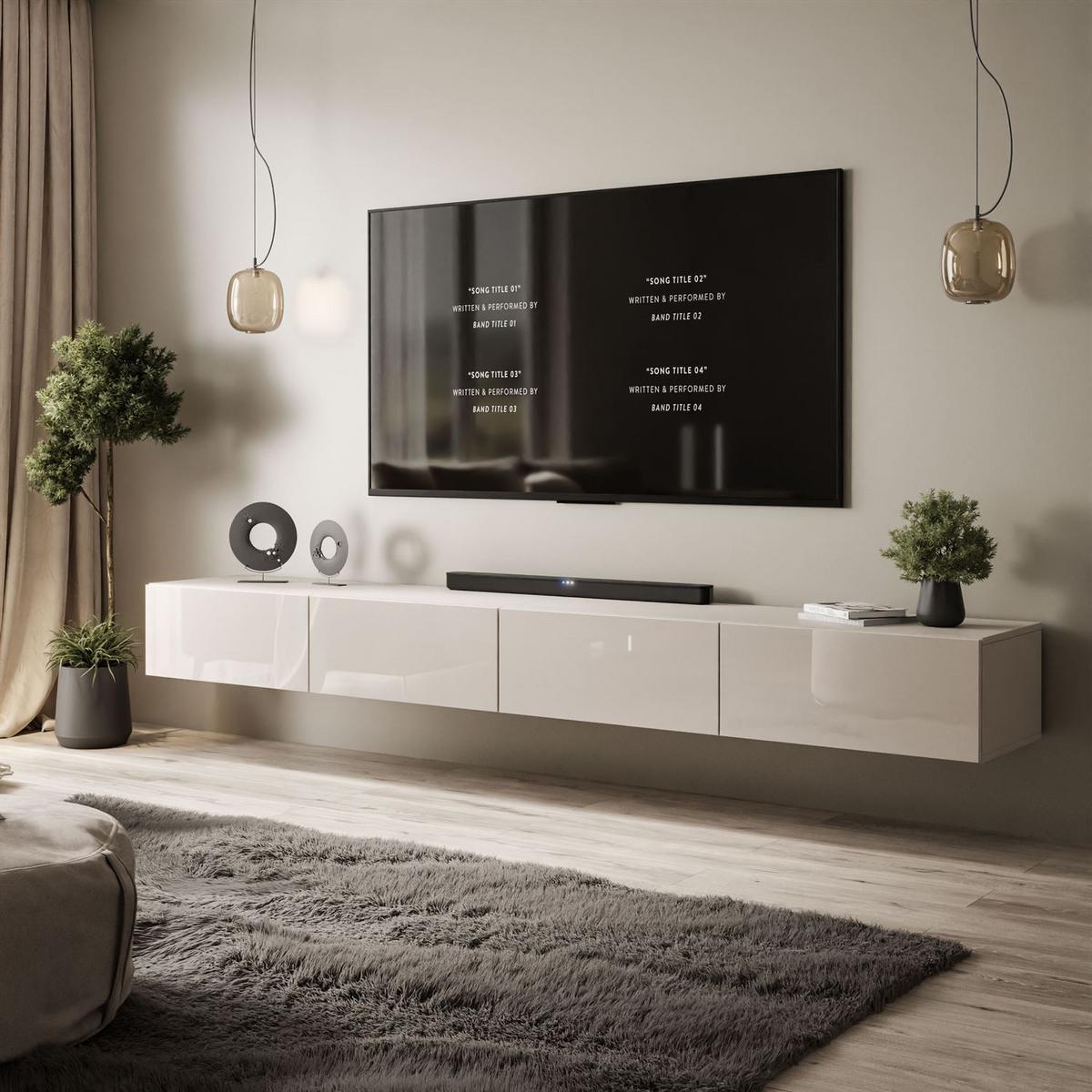 TV-SCHRANK CARMEN 250 hängend - Kaschmir, Holzwerkstoff (250/27/40cm) - Lookway