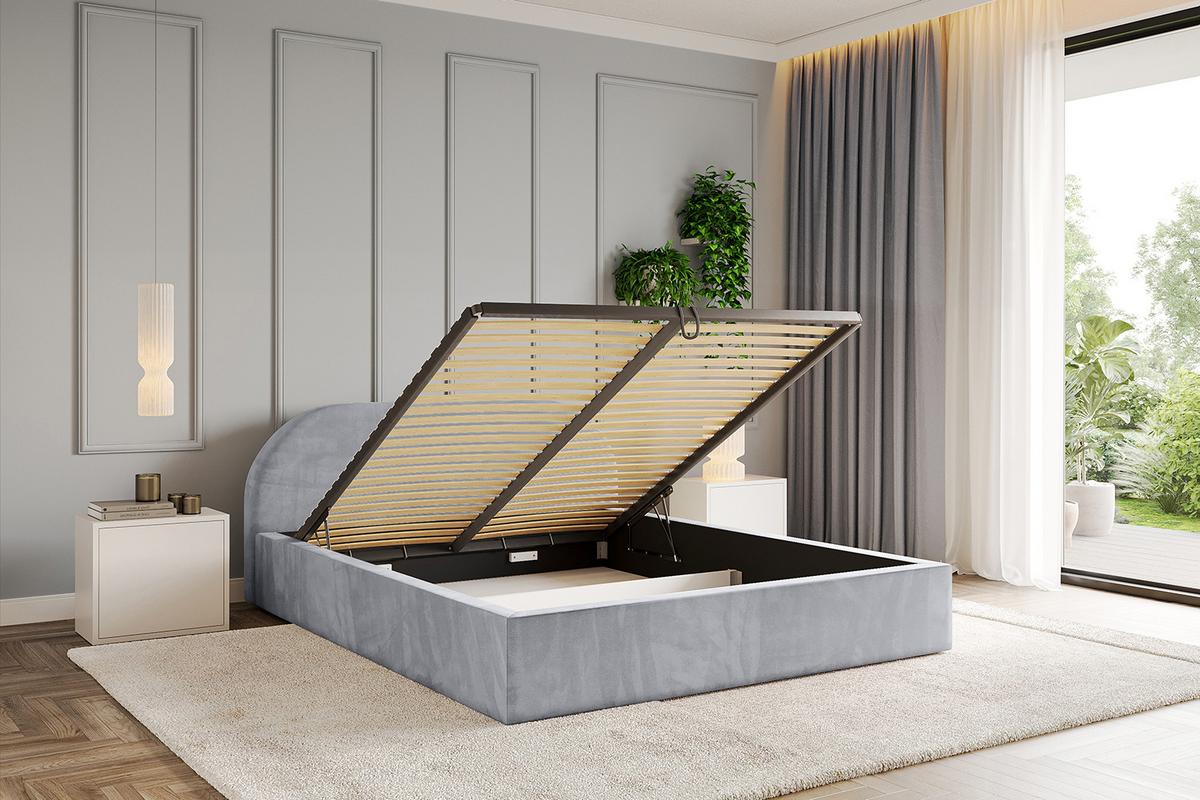 POLSTERBETT mit Bettkasten und Lattenrost, Boxbett ohne Matratze - TIVON-V1 180x200 Hellgrau - Hellgrau, Holzwerkstoff/Textil (180/200cm) - ALTDECOR