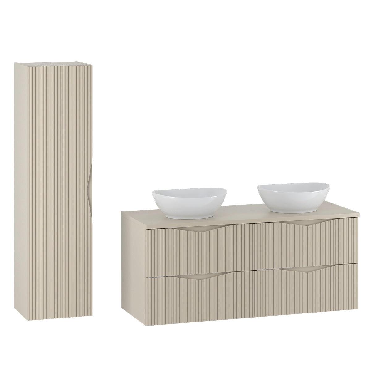 BADMÖBEL 120.6cm Tao 2er-Set Kaschmir - Kaschmir, Holzwerkstoff (120.6/50/45.8cm) - Petits-meubles