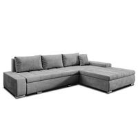 ECKSOFA L Form Tunceli Grau 297/210/85 cm – modernes Sofa fürs Wohnzimmer - Silberfarben/Hellgrau, Textil/Metall (297/210cm) - AX Living