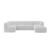 WOHNLANDSCHAFT Ottomane Rechts MOVO-L 345x180x78 cm Hellgrau Bouclé - Anthrazit, Holzwerkstoff/Kunststoff (180/78/345cm) - ALTDECOR
