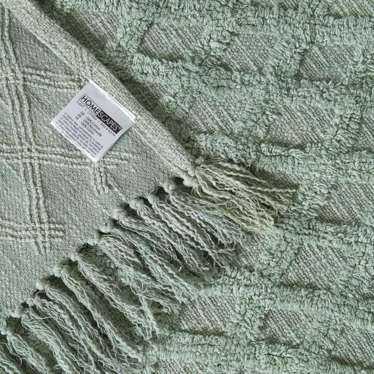 WOHNDECKE 125/150 cm, Baumwolle getuftet - Salbeigrün, Textil (125/150cm) - Homescapes