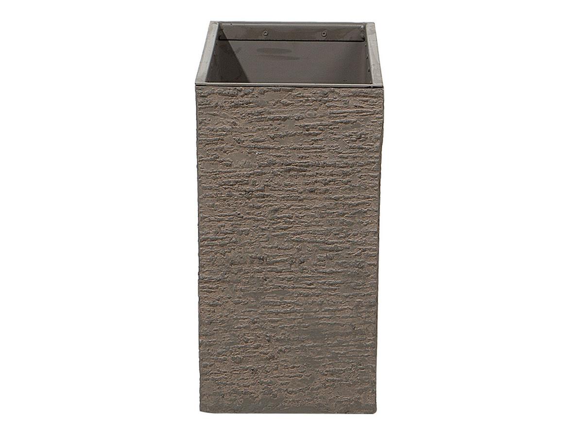 BLUMENTOPF dunkelbraun rechteckig 25/60/45 cm Edessa - Braun, Stein (45cm) - Beliani