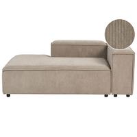 CHAISELONGUE-RECHTSSEITIGE Cord Hellbraun Ardal - Hellbraun/Schwarz, Textil (119/68/180cm) - Beliani