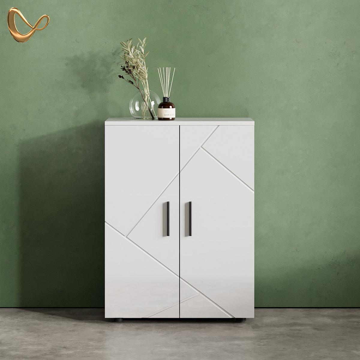 MIDISCHRANK Ronco Weiß Hochglanz 60 x 81 cm - Weiß Hochglanz, Holzwerkstoff (60/81/30cm) - Livinity®