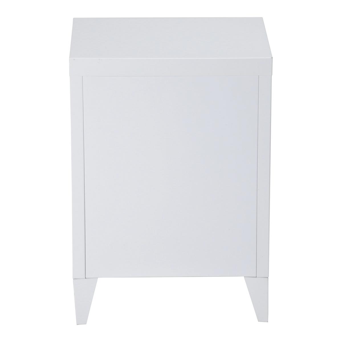 NACHTSCHRANK Inari - Weiß, Metall (40/57/30cm) - [en.casa]
