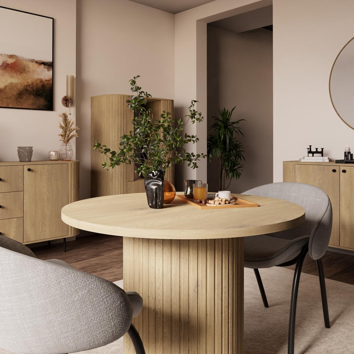 ESSTISCH BOLLA Ausziehbar 100 - 188 / 100 x 75 cm - Eichefarben/Eiche San Remo, Holz (100/100/75cm) - MASSENO