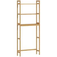 TOILETTENREGAL 3-stöckiges Badregal Standregal mit Kippschutz, Bambus, Natur - Naturfarben, Holz (20/165/68cm) - Kleankin