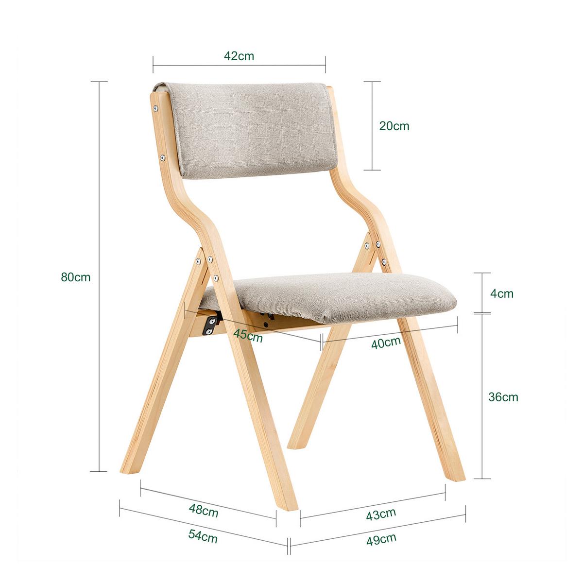 KLAPPSTÜHLEN 2 er set, Grau 48x80x54cm - Grau, Holz/Holzwerkstoff (54/80/48cm) - SoBuy