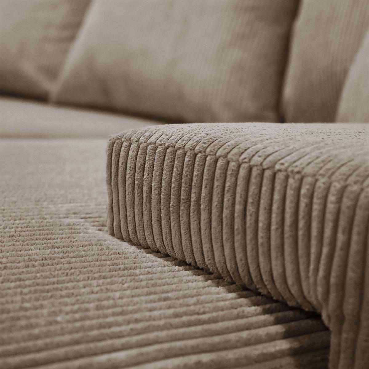 ECKSOFA LAVIO L mit Schlaffunktion und Bettzeugkasten Linke - Braun, Textil (246/188cm) - Lookway