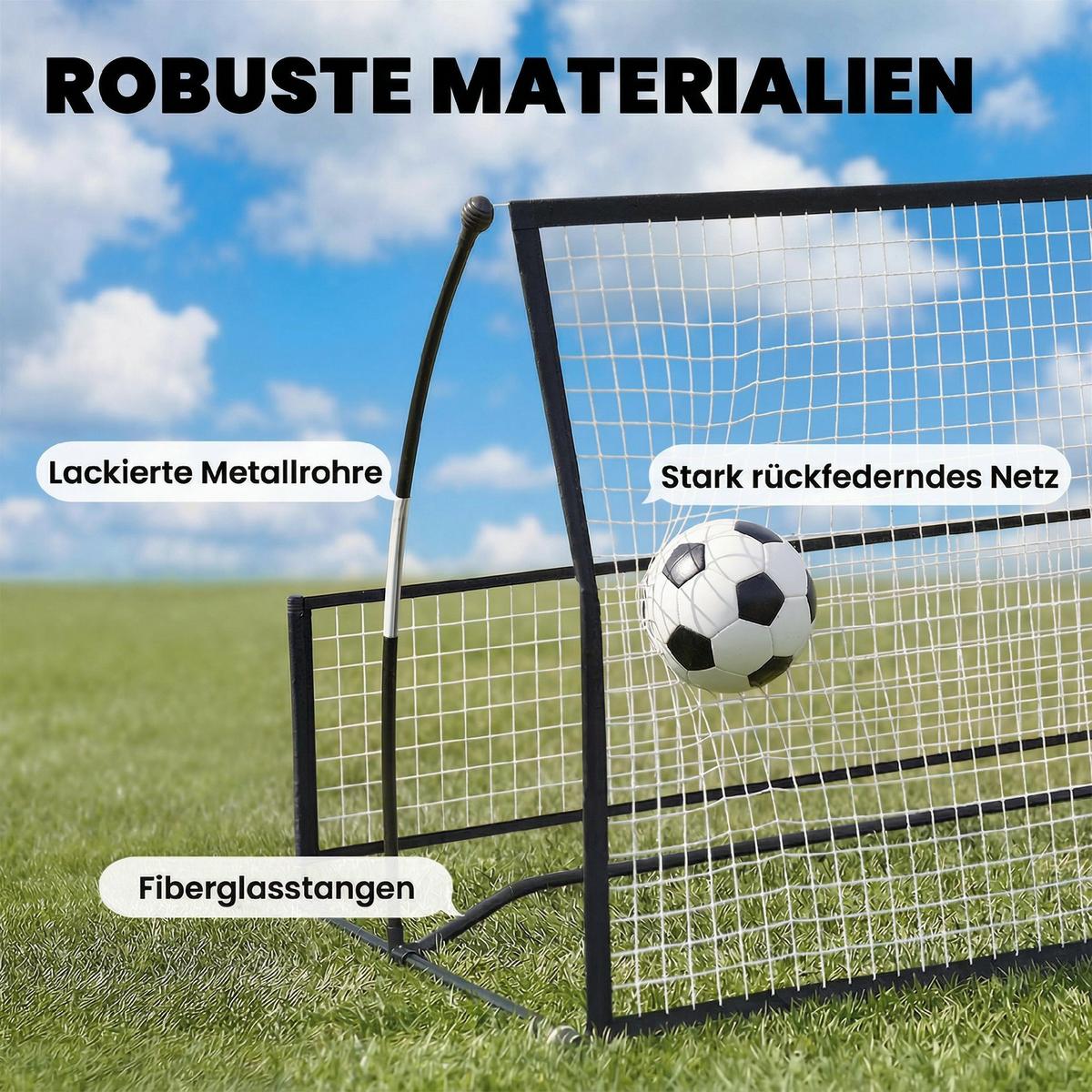 REBOUNDER Metall Fiberglas Schwarz - Schwarz, Metall (94/200cm) - SPORTNOW