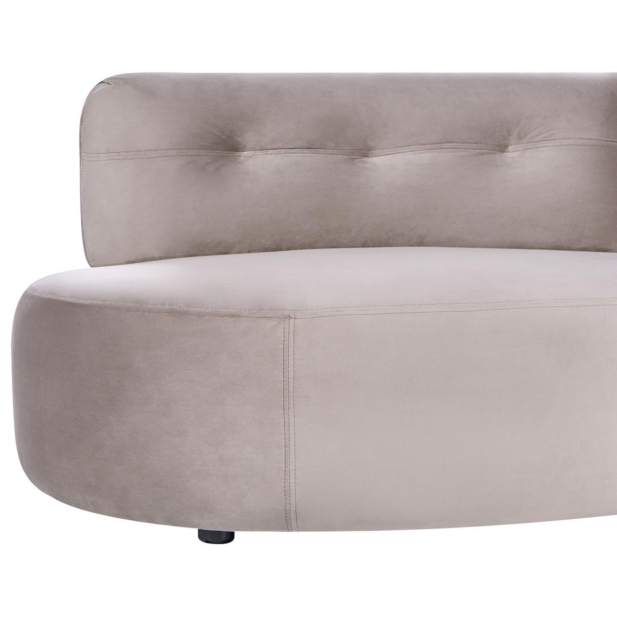 3-SITZER-SOFA Samtstoff Taupe Laerdal - Taupe, Textil (210/68/105cm) - Beliani