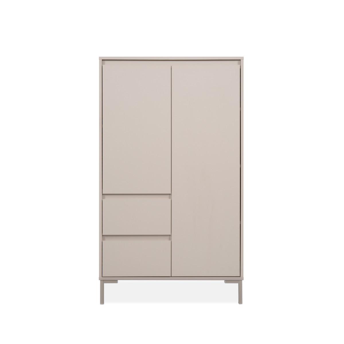 HIGHBOARD 2 Türen und 2 Schubladen, Farbe Kaschmir 40/139/81 cm - Beige, Holzwerkstoff (40/139/81cm) - Calicosy