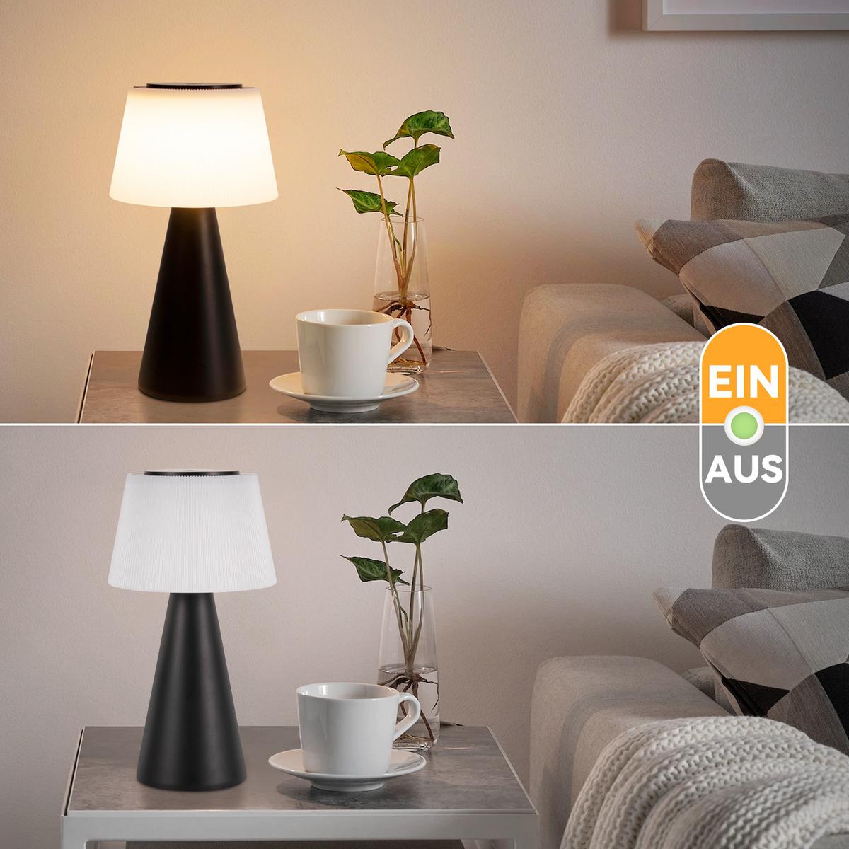 LED TISCHLEUCHTE Nathaniel - Schwarz, Kunststoff (13/13/26cm) - Nettlife