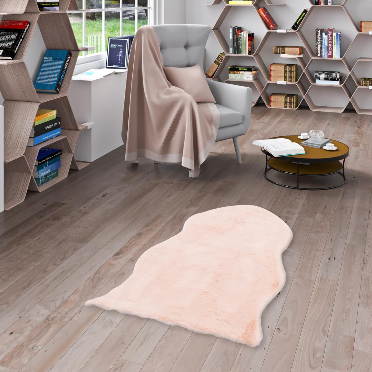 FELLTEPPICH LUXUS SUPER SOFT PLUSH SHAPE - Rosa, Textil (55/80cm) - Pergamon