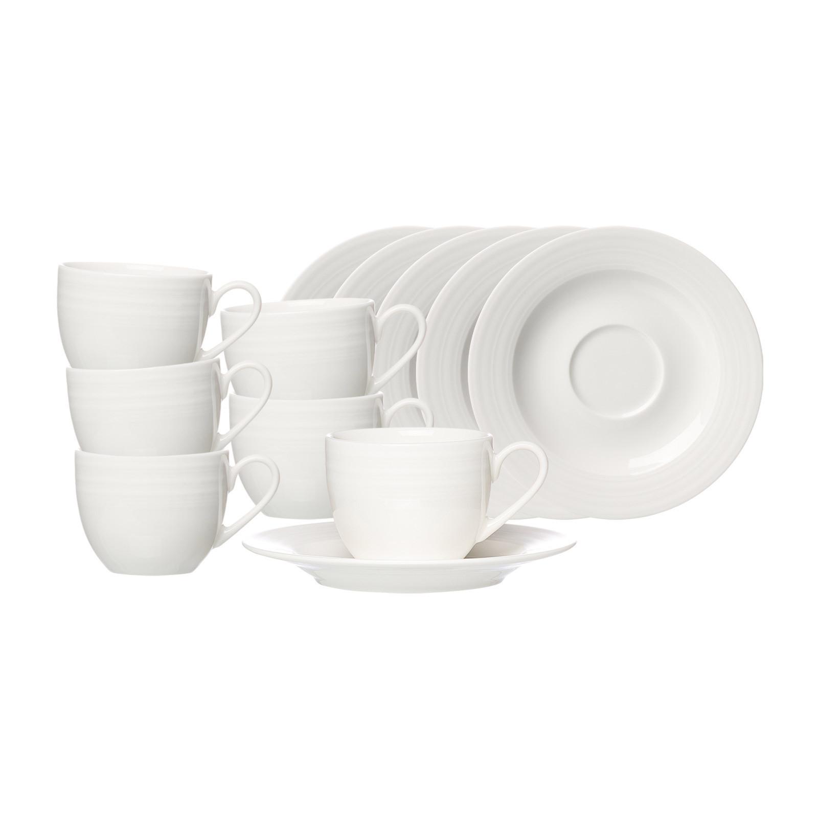 ESPRESSOTASSEN MIT UNTETASSEN Levi weiß 90 ml 6er Set - Weiß, Keramik (0.09L) - Ritzenhoff Breker