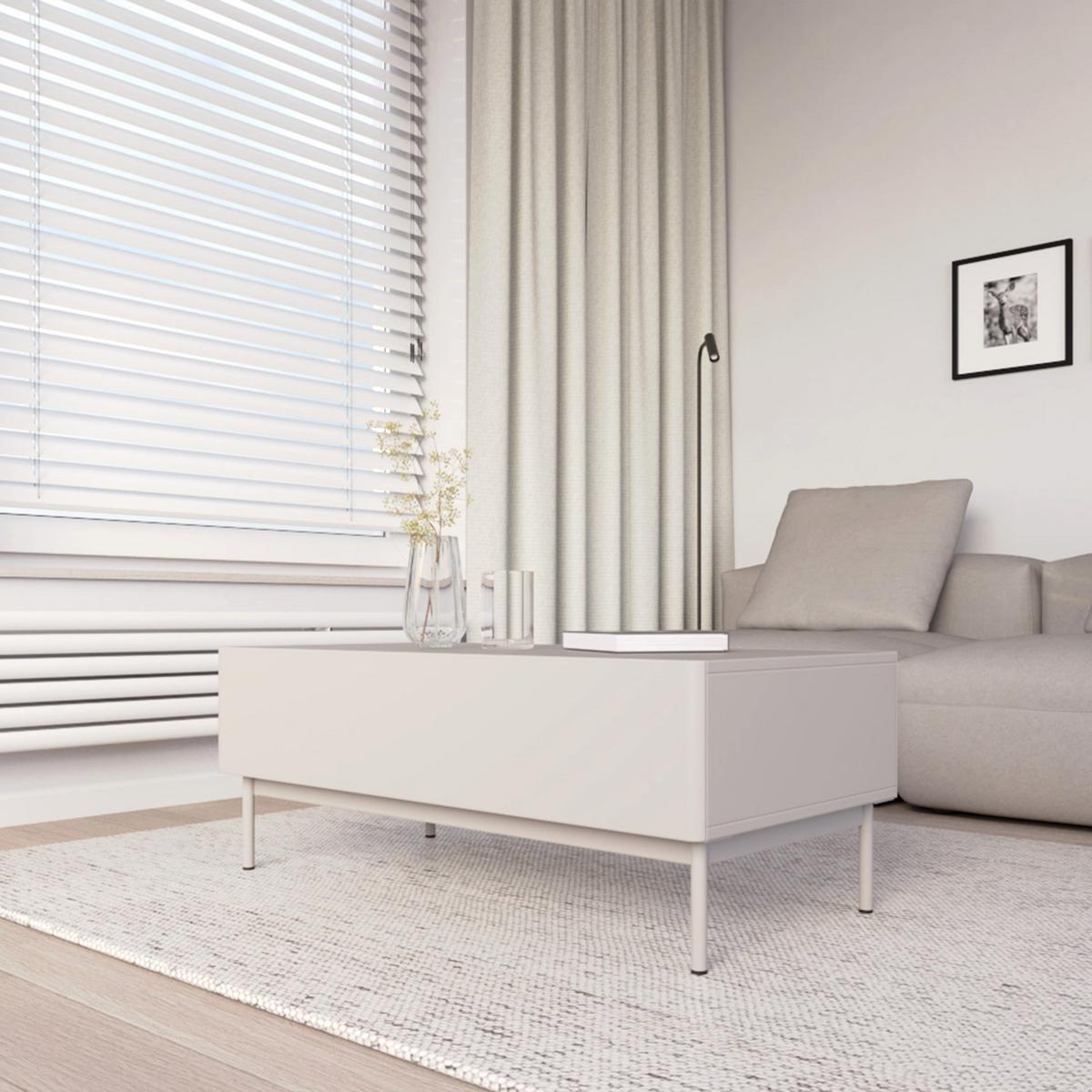 COUCHTISCH Olio kaschmir 100/53 cm - Taupe/Beige, Holzwerkstoff/Metall (53.2/100/40.2cm) - Selsey