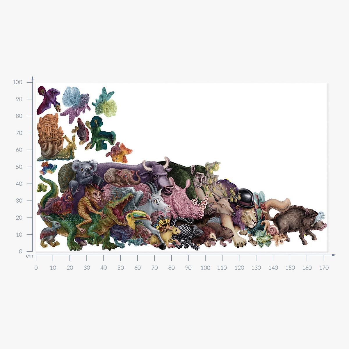 WANDAUFKLEBER 100x173cm - Magische Kreaturen - Multicolor, Kunststoff (100/173/0.1cm) - Wallfluent