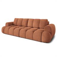 BETTSOFA DAFNE Orange Bucle-Stoff mit Schlaffunktion - Orange, Textil (300/88/113cm) - MASSENO