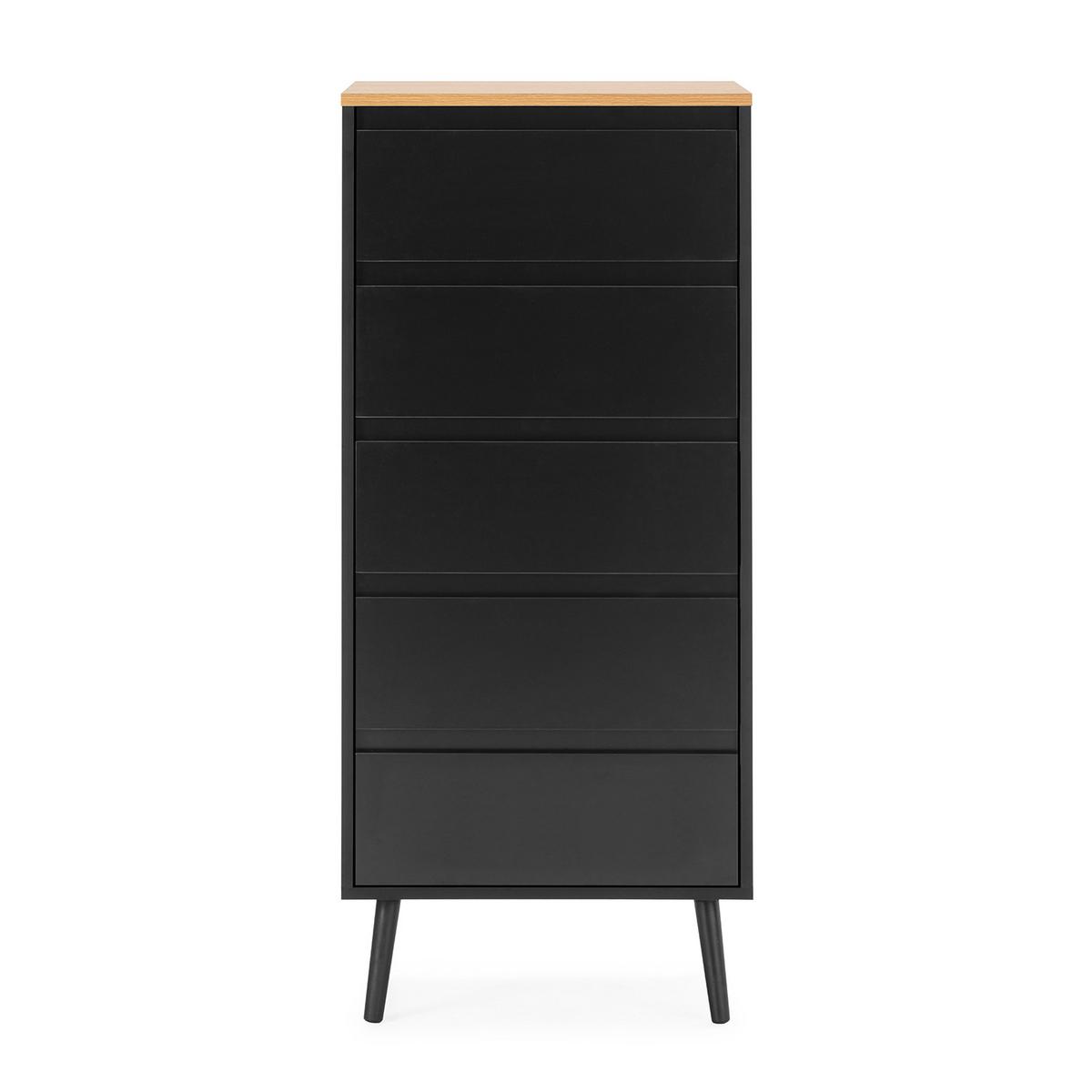 KOMMODE 50/115/40 Desi schwarze Farbe - Schwarz, Holzwerkstoff (50/115/40cm) - VS Venta-stock