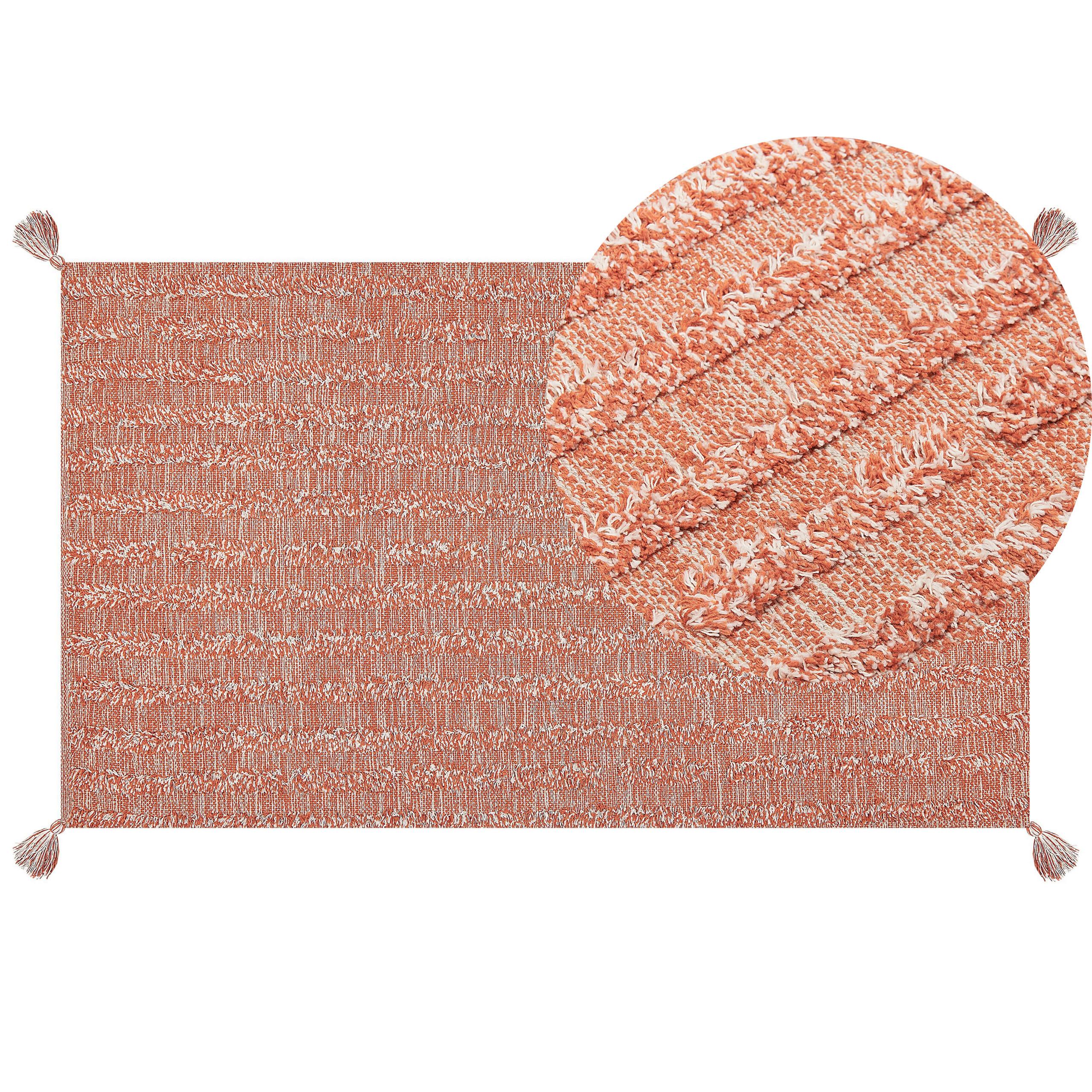 KURZFLOR-TEPPICH Mugla 150/80 cm - Orange, Textil (80/150cm) - Beliani