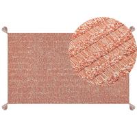 KURZFLOR-TEPPICH Mugla 150/80 cm - Orange, Textil (80/150cm) - Beliani