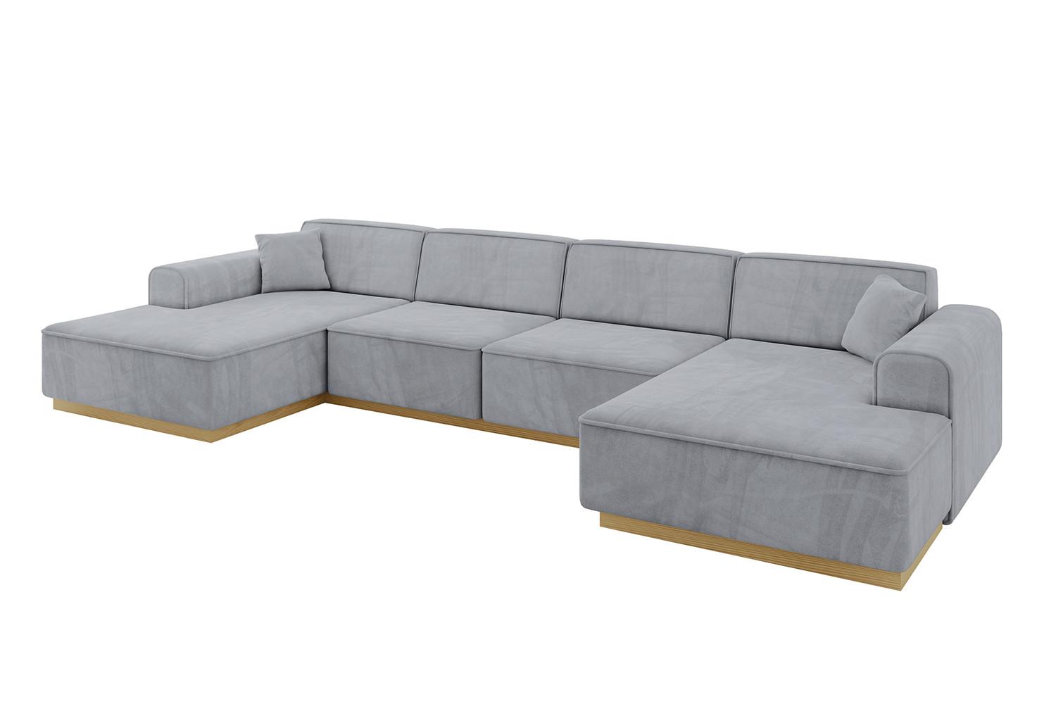 WOHNLANDSCHAFT IREA-U2-v2 - 386x165x80 cm Grau - Titanfarben, Holzwerkstoff/Textil (386/80/165cm) - ALTDECOR