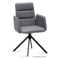 ARMLEHNSTUHL (2er-Set) Duana 52x92x60 Schwarz/Grau - Schwarz/Grau, Kunststoff (60/92/52cm) - 58aufmkessel