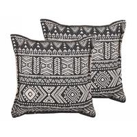 DEKOKISSEN 2er-Set Schwarz 45/45 cm Sirvan - Schwarz, Naturmaterialien/Textil (45/45cm) - Beliani