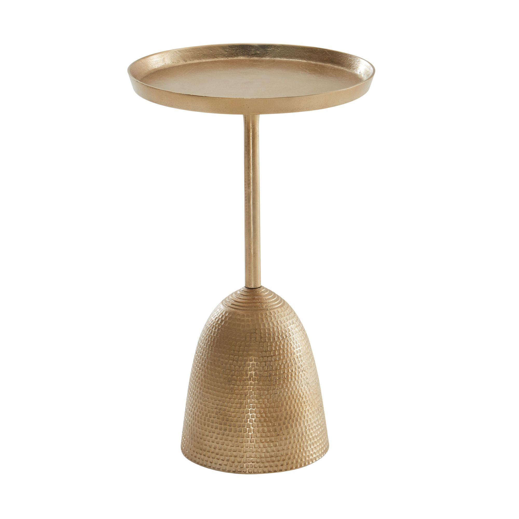 BEISTELLTISCH – Rund Mattgold Aluminium lackiert 33x33x53 cm - Goldfarben, Metall (33/33/53cm) - KADIMA DESIGN