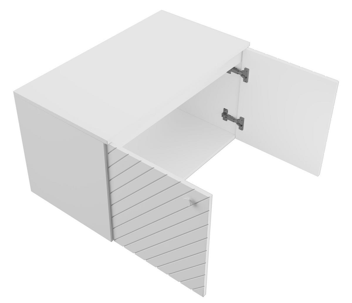 WASCHBECKENUNTERSCHRANK Orlando 2 Türe Weiß Matt - 80 x 47 x 61 cm - Weiß, Holz (80/46/44cm) - Badplaats