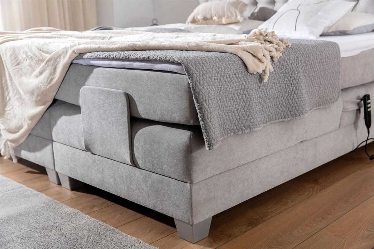 BOXSPRINGBETT Bett Elektrisch Fausto - Dunkelblau, Holzwerkstoff/Textil (140/200cm) - Fun Möbel