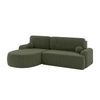 ECKSOFA mit Schlaffunktion und Bettkasten LIRA-L - 264x172x89 Grün - Grün, Holzwerkstoff/Textil (264/172cm) - ALTDECOR