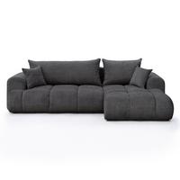 ECKSOFA MILANO Rechts mit Schlaffunktion und Bettkasten Dunkelgrau - Dunkelgrau, Kunststoff/Textil (265/145cm) - Idohome