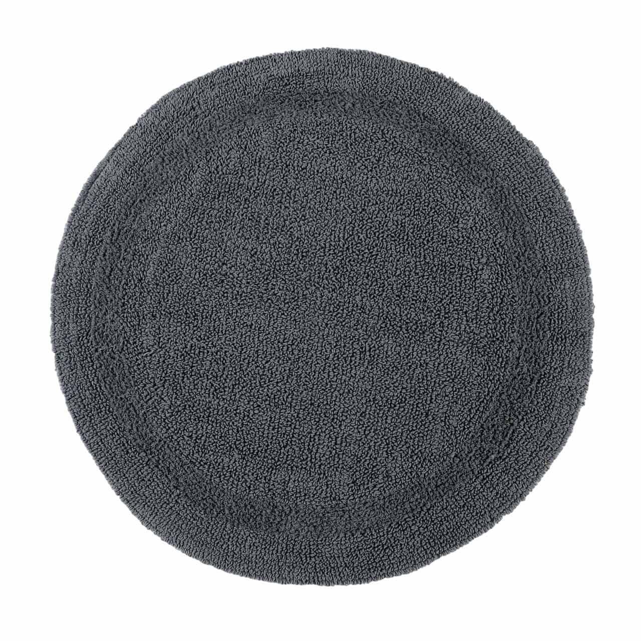 BADEMATTE 80 cm rund, 100% Baumwolle, wendbar - Grau, Textil (80/80cm) - Homescapes