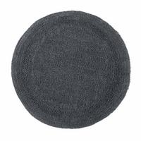 BADEMATTE 80 cm rund, 100% Baumwolle, wendbar - Grau, Textil (80/80cm) - Homescapes