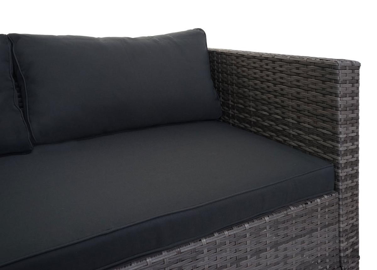 POLY-RATTAN GARNITUR Grau, Grau, Orange - Orange/Grau, Kunststoff - MCW