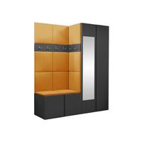 GARDEROBEN-SET Orion XII - Graphitfarben/Orange, Holzwerkstoff/Kunststoff (158/186/46cm) - MIRJAN24