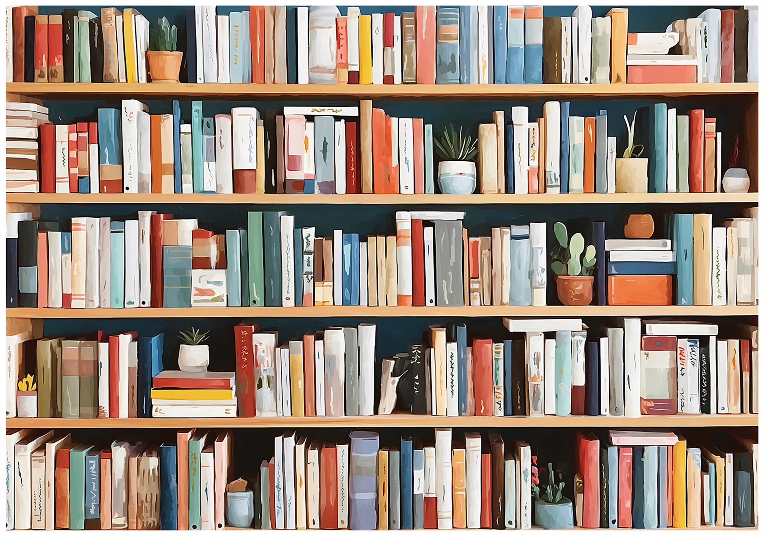 FOTOTAPETE Bibliothek Bücher Braun 150x105 cm - Multicolor, Papier (150/105cm) - Wallarena
