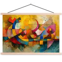 POSTER MIT MAGNETLEISTEN Kunst - Abstrakt - Modern Magnetleiste 120x80 cm - Gelb, Textil (120/80/0.15cm) - MuchoWow